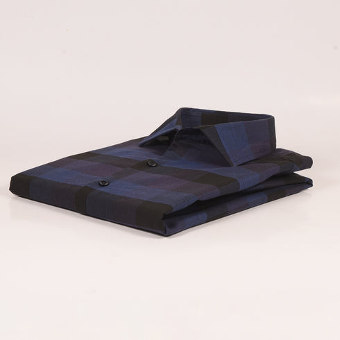 Ck Black and Navy LED Pattern Checkered Shirt